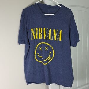 Nirvana Graphic T-Shirt in Blue and Yellow